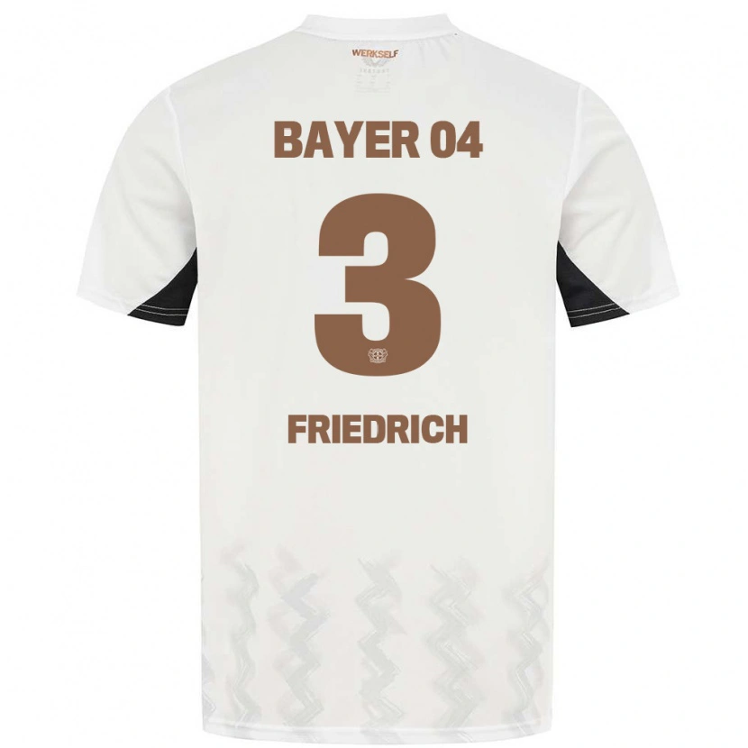 Danxen Uomo Maglia Melissa Friedrich #3 Bianco Nero Kit Gara Away 2024/25 Maglietta
