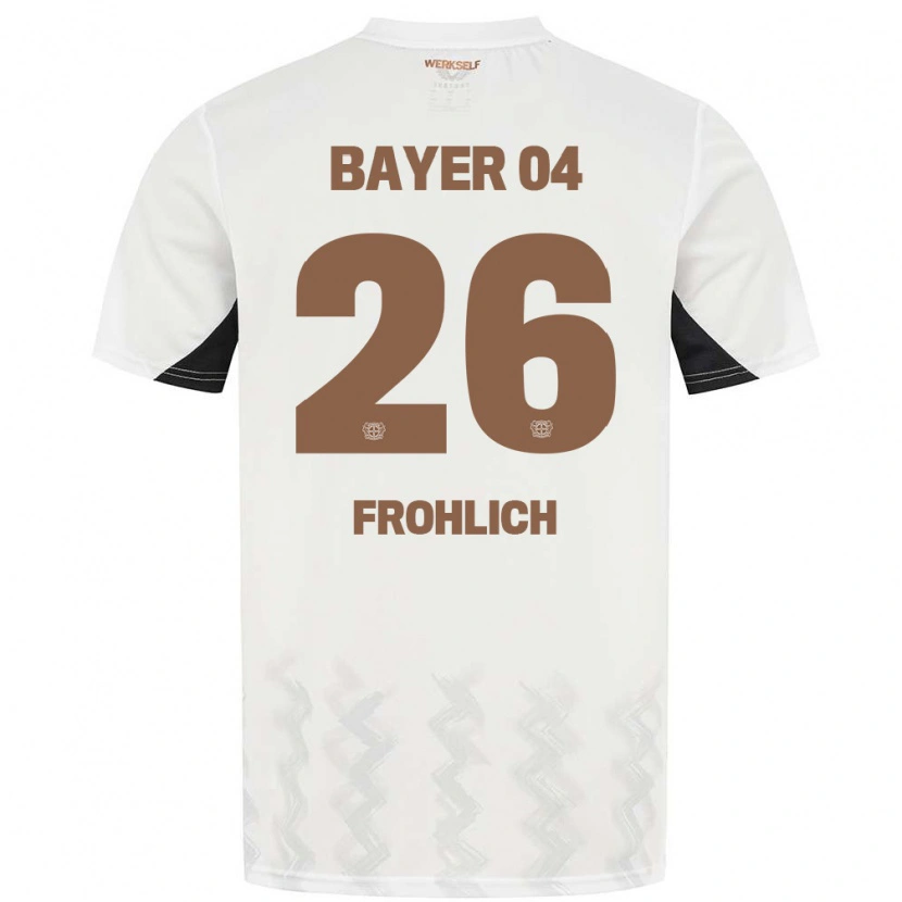 Danxen Uomo Maglia Clara Fröhlich #26 Bianco Nero Kit Gara Away 2024/25 Maglietta