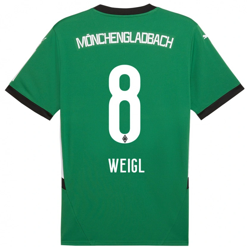 Danxen Uomo Maglia Julian Weigl #8 Verde Bianco Kit Gara Away 2024/25 Maglietta
