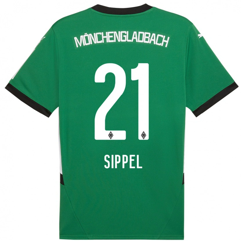Danxen Uomo Maglia Tobias Sippel #21 Verde Bianco Kit Gara Away 2024/25 Maglietta