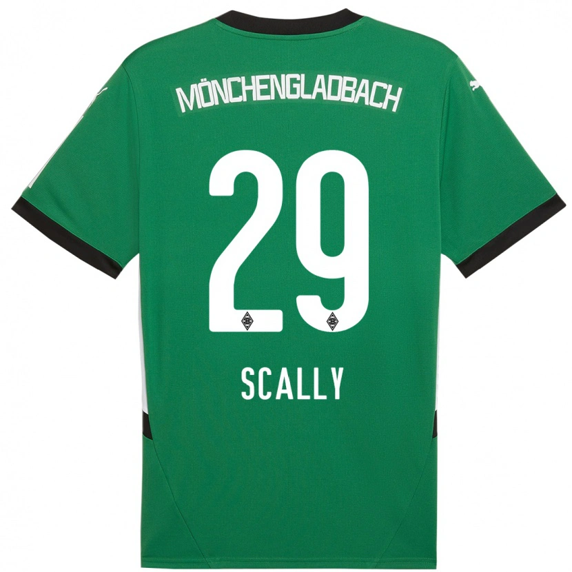 Danxen Uomo Maglia Joe Scally #29 Verde Bianco Kit Gara Away 2024/25 Maglietta