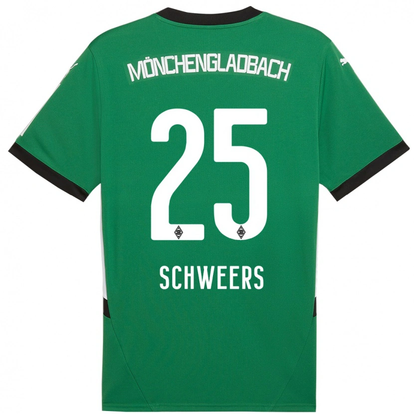 Danxen Uomo Maglia Lion Schweers #25 Verde Bianco Kit Gara Away 2024/25 Maglietta