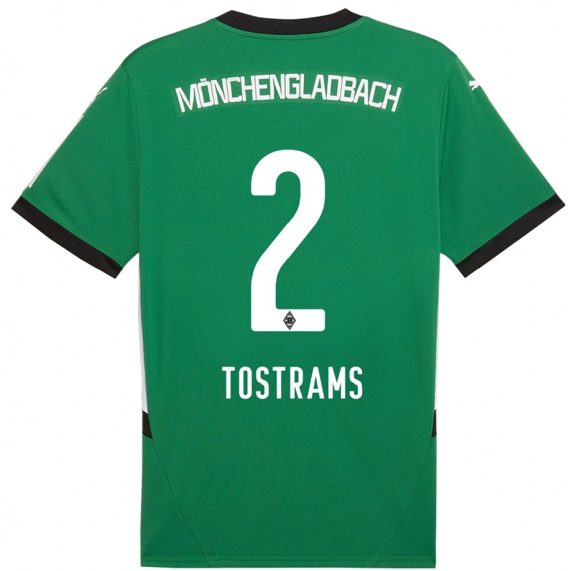 Danxen Uomo Maglia Eva Tostrams #2 Verde Bianco Kit Gara Away 2024/25 Maglietta