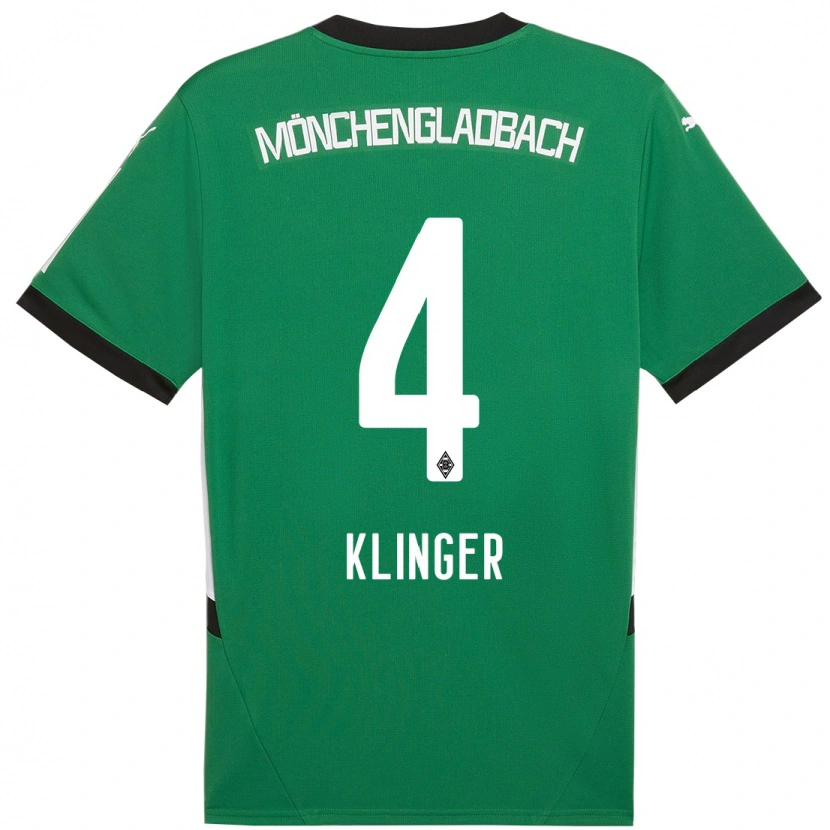 Danxen Uomo Maglia Nina Klinger #4 Verde Bianco Kit Gara Away 2024/25 Maglietta