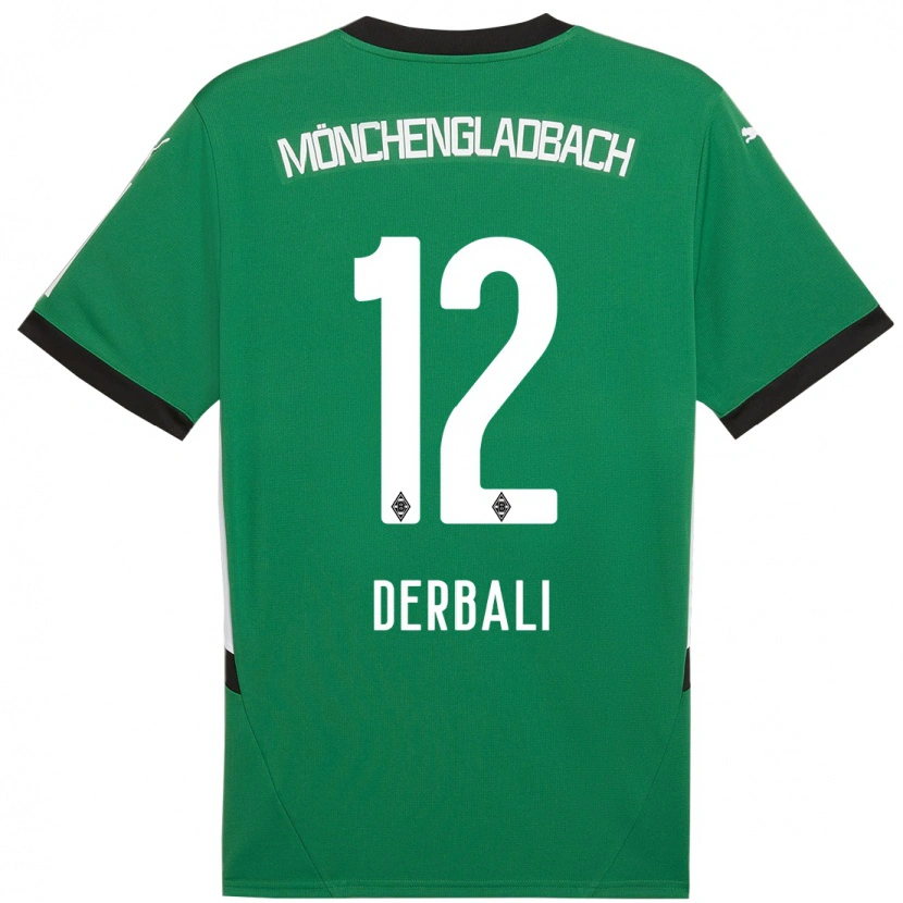 Danxen Uomo Maglia Louisa Derbali #12 Verde Bianco Kit Gara Away 2024/25 Maglietta