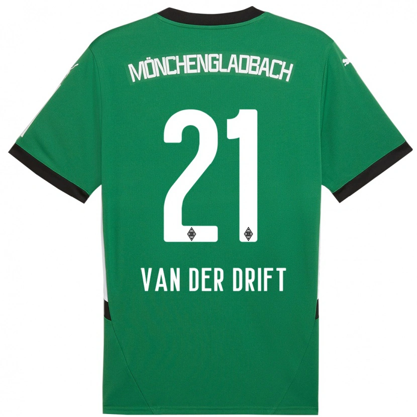Danxen Uomo Maglia Suus Van Der Drift #21 Verde Bianco Kit Gara Away 2024/25 Maglietta