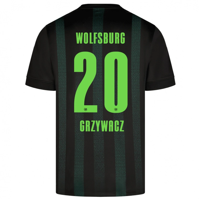 Danxen Uomo Maglia Eryk Grzywacz #20 Verde Scuro Kit Gara Away 2024/25 Maglietta