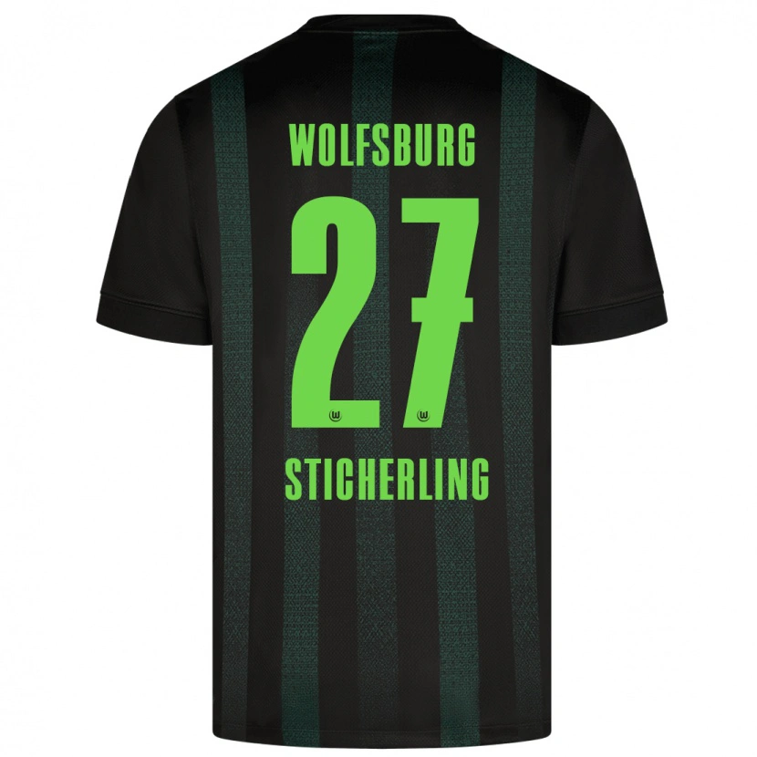 Danxen Uomo Maglia Carl-Anton Sticherling #27 Verde Scuro Kit Gara Away 2024/25 Maglietta