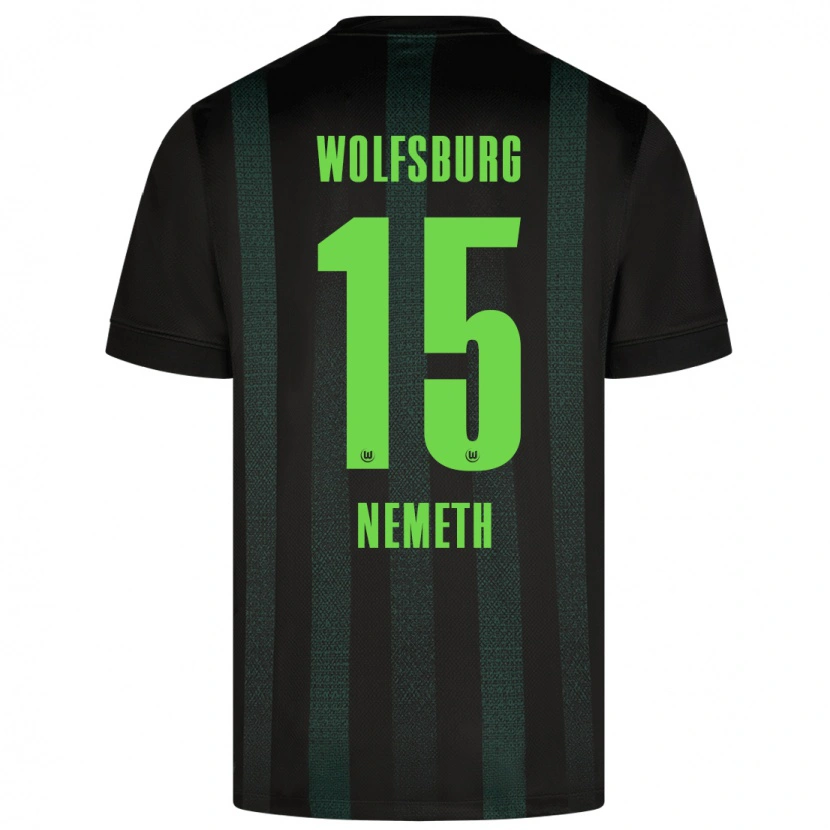 Danxen Uomo Maglia Diána Németh #15 Verde Scuro Kit Gara Away 2024/25 Maglietta
