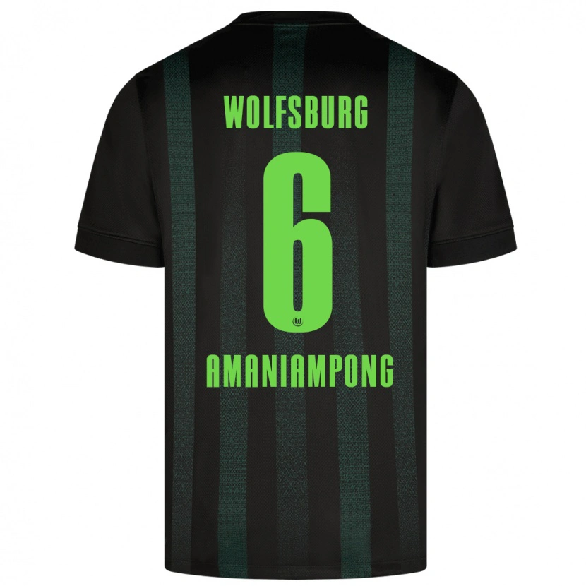 Danxen Uomo Maglia Marces Amaniampong #6 Verde Scuro Kit Gara Away 2024/25 Maglietta