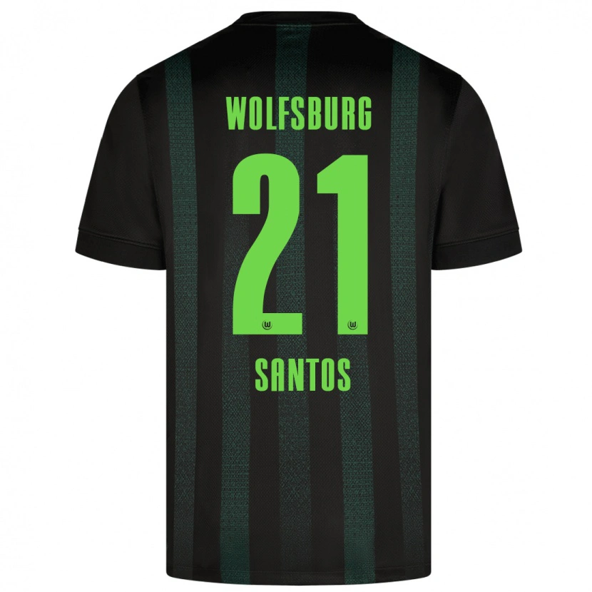 Danxen Uomo Maglia Leonardo Santos #21 Verde Scuro Kit Gara Away 2024/25 Maglietta