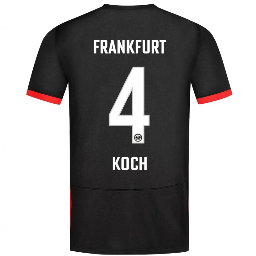Danxen Uomo Maglia Robin Koch #4 Nero Kit Gara Away 2024/25 Maglietta
