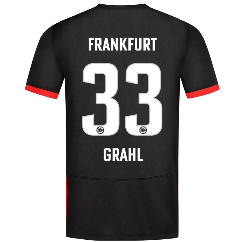 Danxen Uomo Maglia Jens Grahl #33 Nero Kit Gara Away 2024/25 Maglietta