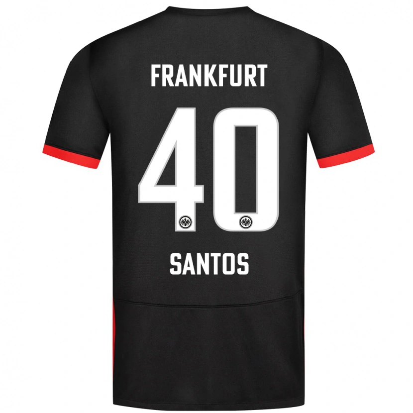 Danxen Uomo Maglia Kauã Santos #40 Nero Kit Gara Away 2024/25 Maglietta