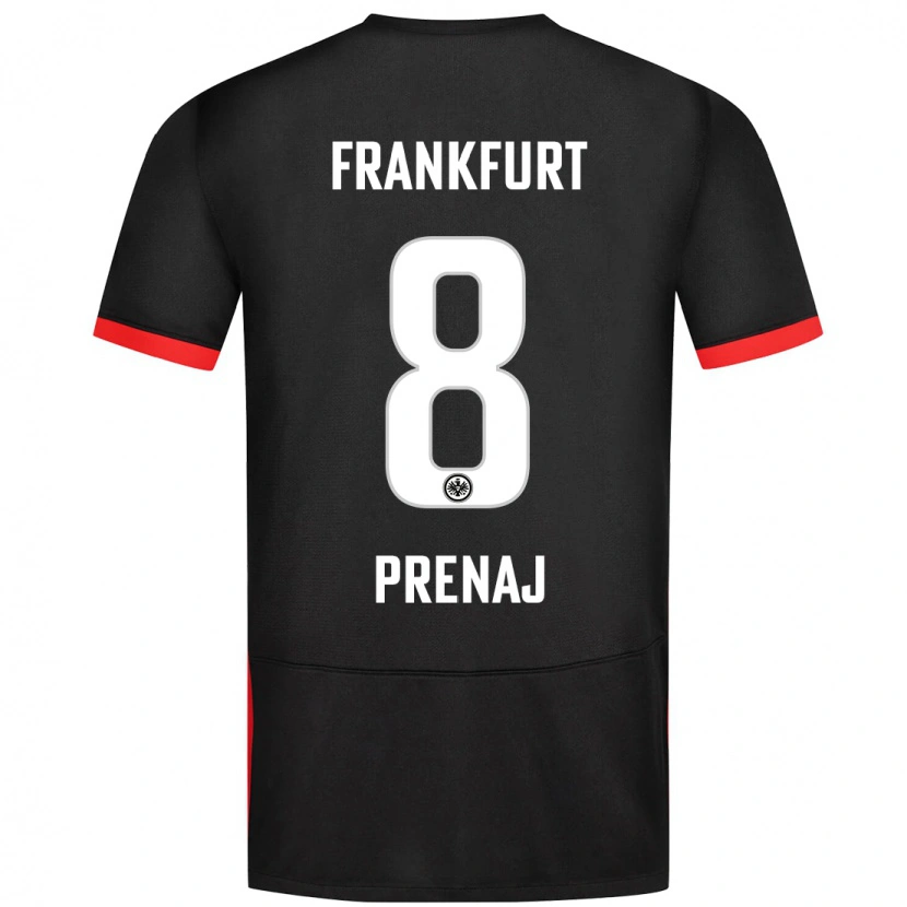 Danxen Uomo Maglia Christian Prenaj #8 Nero Kit Gara Away 2024/25 Maglietta
