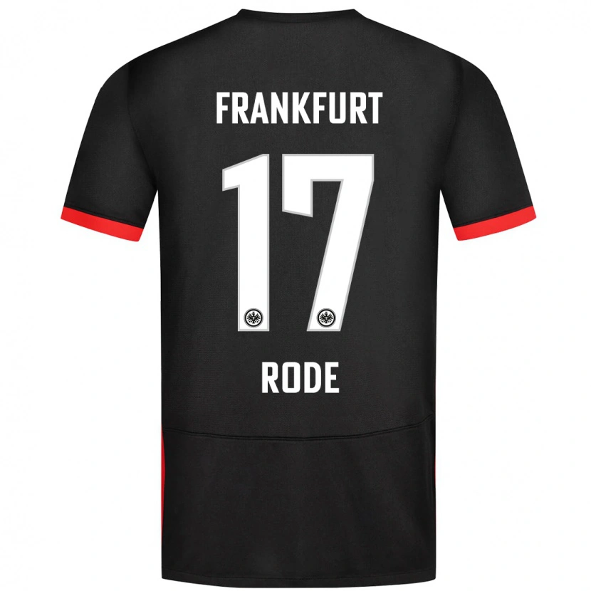 Danxen Uomo Maglia Sebastian Rode #17 Nero Kit Gara Away 2024/25 Maglietta