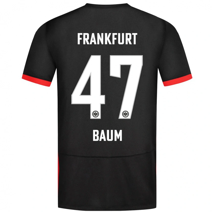 Danxen Uomo Maglia Elias Baum #47 Nero Kit Gara Away 2024/25 Maglietta