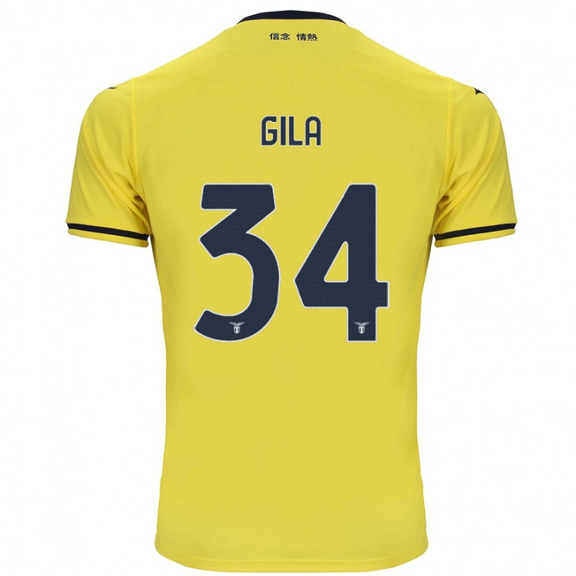 Danxen Uomo Maglia Mario Gila #34 Giallo Kit Gara Away 2024/25 Maglietta