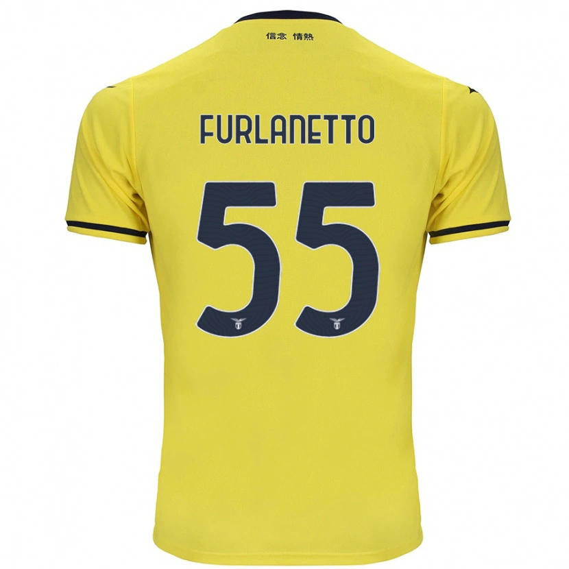 Danxen Uomo Maglia Alessio Furlanetto #55 Giallo Kit Gara Away 2024/25 Maglietta