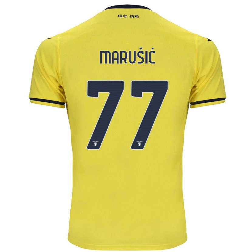 Danxen Uomo Maglia Adam Marusic #77 Giallo Kit Gara Away 2024/25 Maglietta