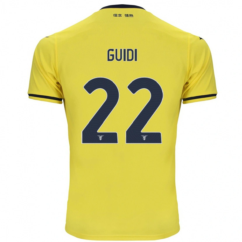 Danxen Uomo Maglia Emma Guidi #22 Giallo Kit Gara Away 2024/25 Maglietta