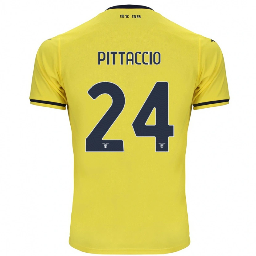 Danxen Uomo Maglia Francesca Pittaccio #24 Giallo Kit Gara Away 2024/25 Maglietta