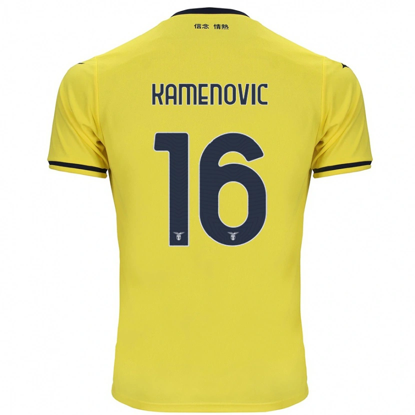 Danxen Uomo Maglia Dimitrije Kamenović #16 Giallo Kit Gara Away 2024/25 Maglietta