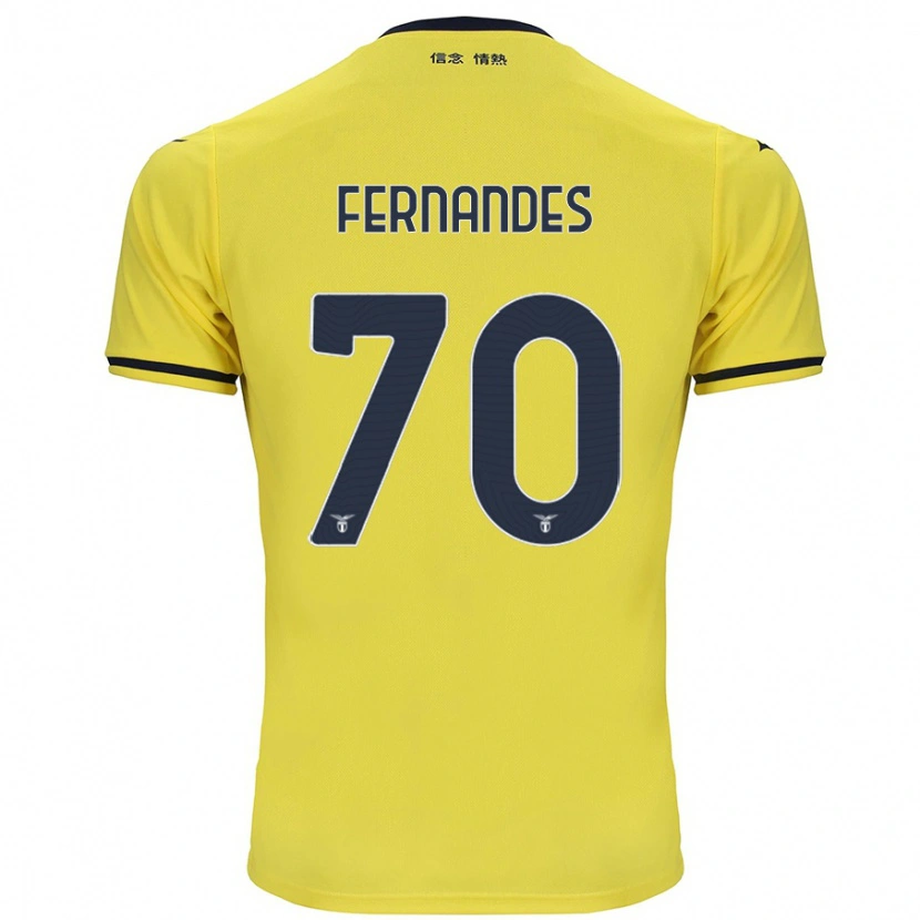Danxen Uomo Maglia Saná Fernandes #70 Giallo Kit Gara Away 2024/25 Maglietta