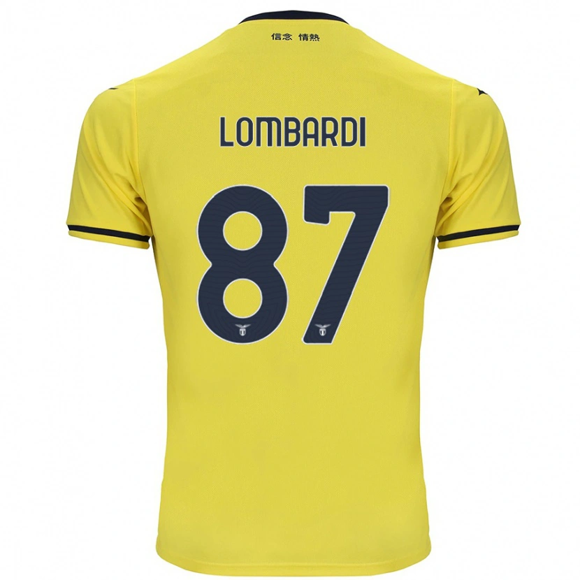 Danxen Uomo Maglia Cristiano Lombardi #87 Giallo Kit Gara Away 2024/25 Maglietta