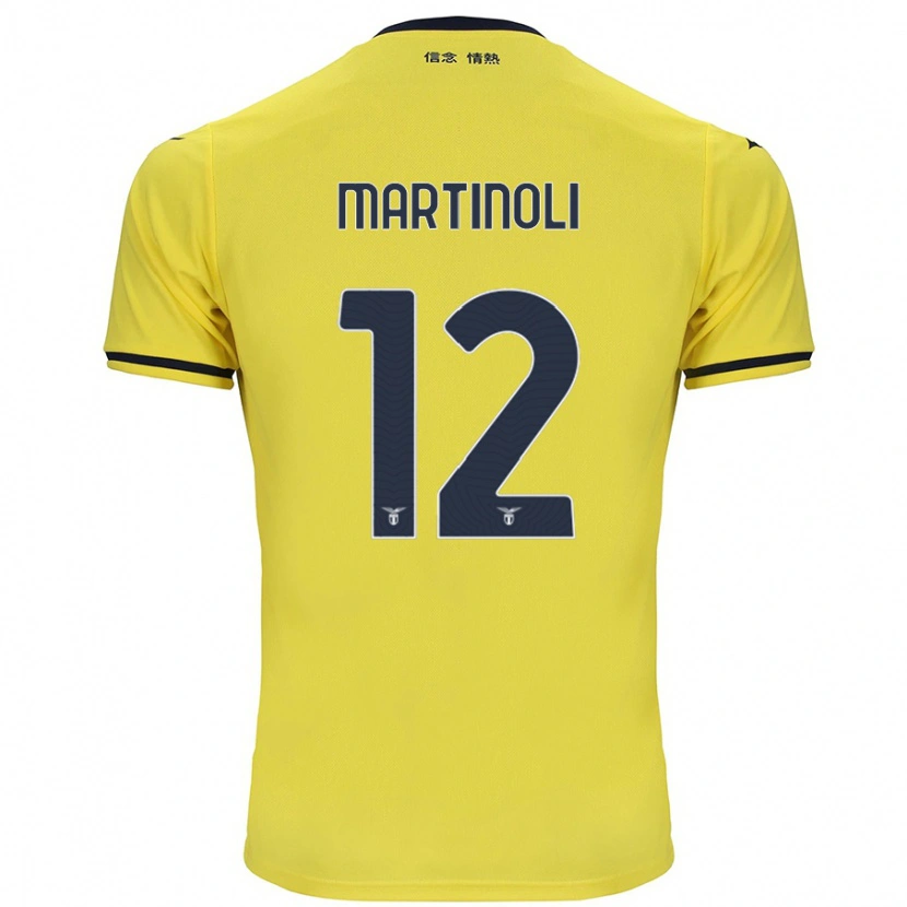 Danxen Uomo Maglia Elettra Martinoli #12 Giallo Kit Gara Away 2024/25 Maglietta