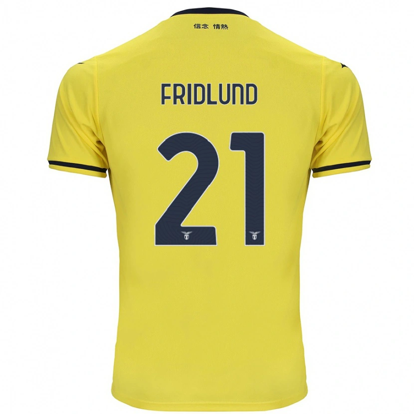 Danxen Uomo Maglia Johanne Fridlund #21 Giallo Kit Gara Away 2024/25 Maglietta