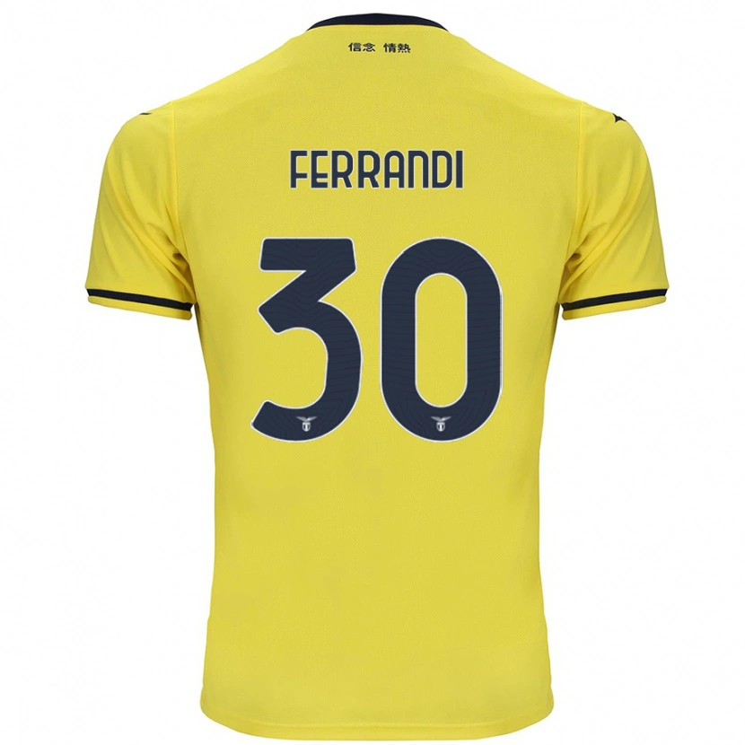 Danxen Uomo Maglia Giulia Ferrandi #30 Giallo Kit Gara Away 2024/25 Maglietta