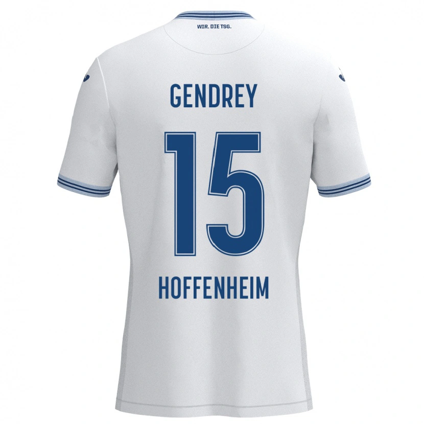 Danxen Uomo Maglia Valentin Gendrey #15 Bianco Nero Kit Gara Away 2024/25 Maglietta