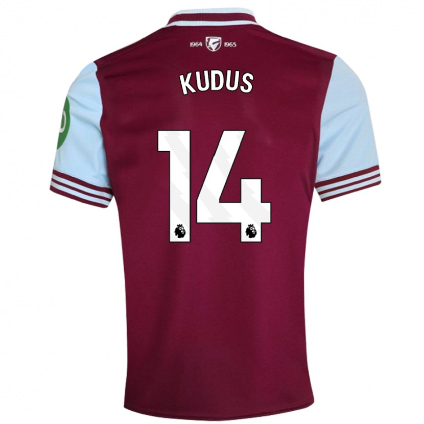 Danxen Donna Maglia Mohammed Kudus #14 Rosso Scuro Kit Gara Home 2024/25 Maglietta