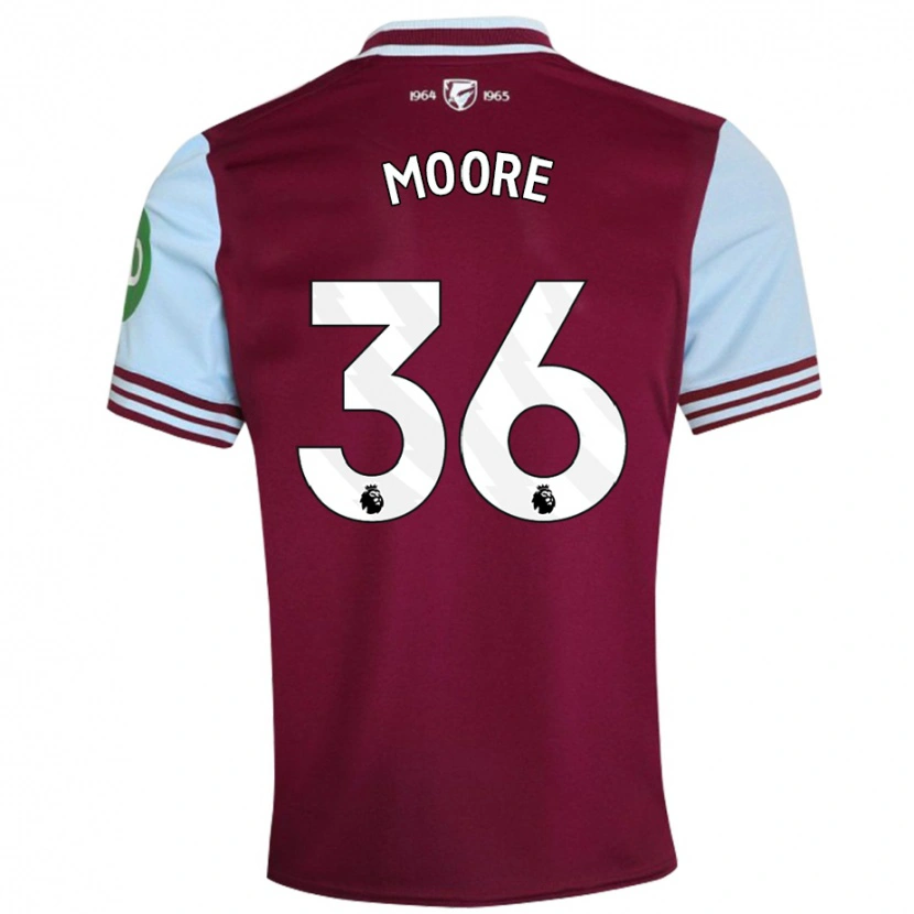 Danxen Donna Maglia Sean Moore #36 Rosso Scuro Kit Gara Home 2024/25 Maglietta