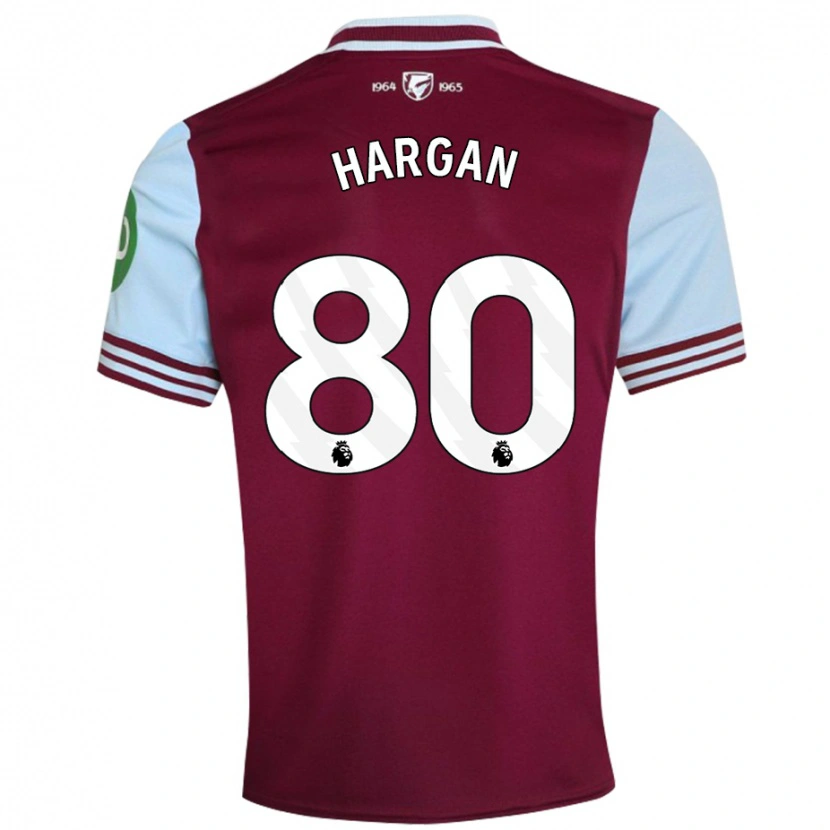 Danxen Donna Maglia Riley Hargan #80 Rosso Scuro Kit Gara Home 2024/25 Maglietta