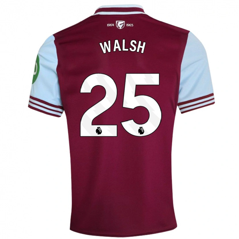 Danxen Donna Maglia Megan Walsh #25 Rosso Scuro Kit Gara Home 2024/25 Maglietta