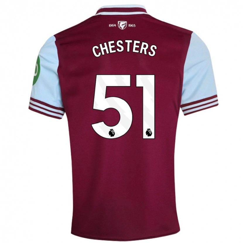 Danxen Donna Maglia Dan Chesters #51 Rosso Scuro Kit Gara Home 2024/25 Maglietta