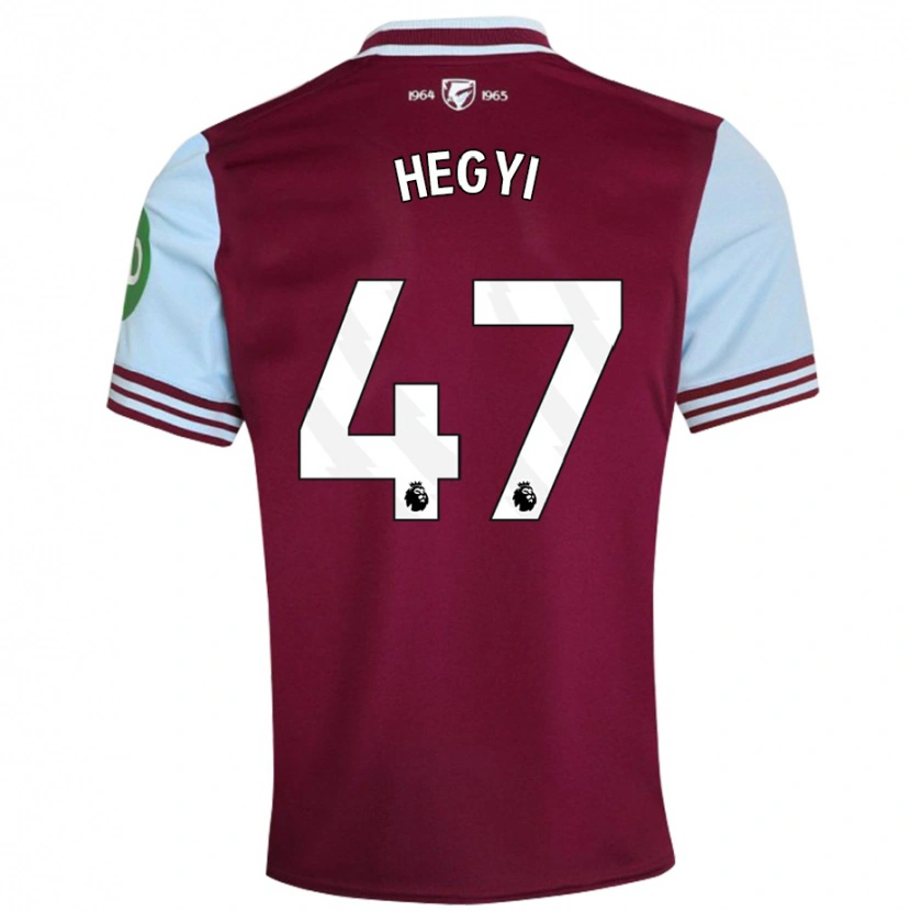 Danxen Donna Maglia Krisztian Hegyi #47 Rosso Scuro Kit Gara Home 2024/25 Maglietta