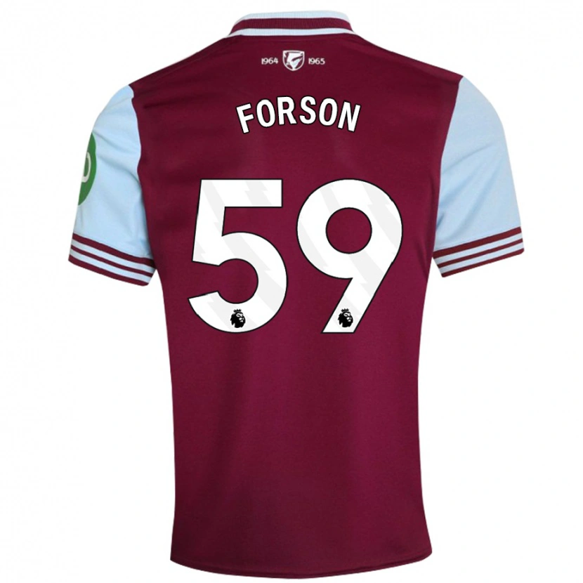 Danxen Donna Maglia Keenan Forson #59 Rosso Scuro Kit Gara Home 2024/25 Maglietta