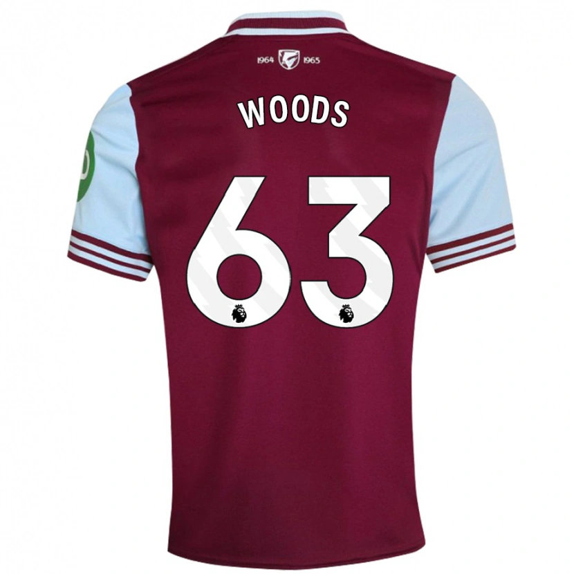 Danxen Donna Maglia Archie Woods #63 Rosso Scuro Kit Gara Home 2024/25 Maglietta