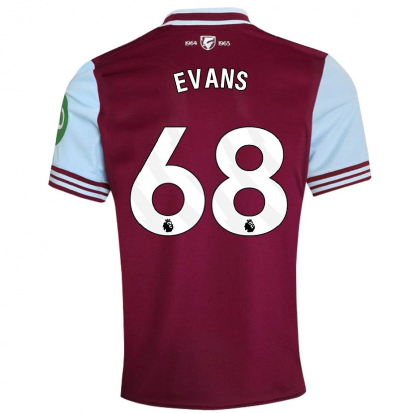 Danxen Donna Maglia Isaac Evans #68 Rosso Scuro Kit Gara Home 2024/25 Maglietta