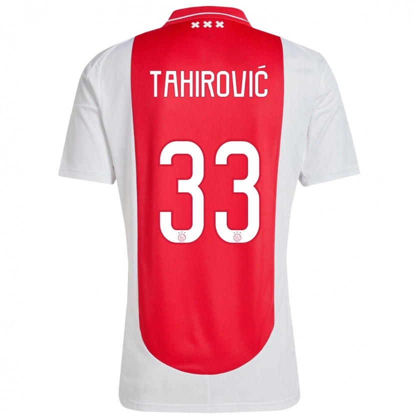 Danxen Donna Maglia Benjamin Tahirovic #33 Rosso Bianco Kit Gara Home 2024/25 Maglietta