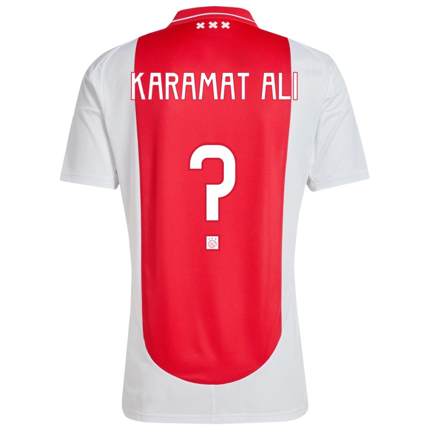 Danxen Donna Maglia Yaïr Karamat Ali #0 Rosso Bianco Kit Gara Home 2024/25 Maglietta