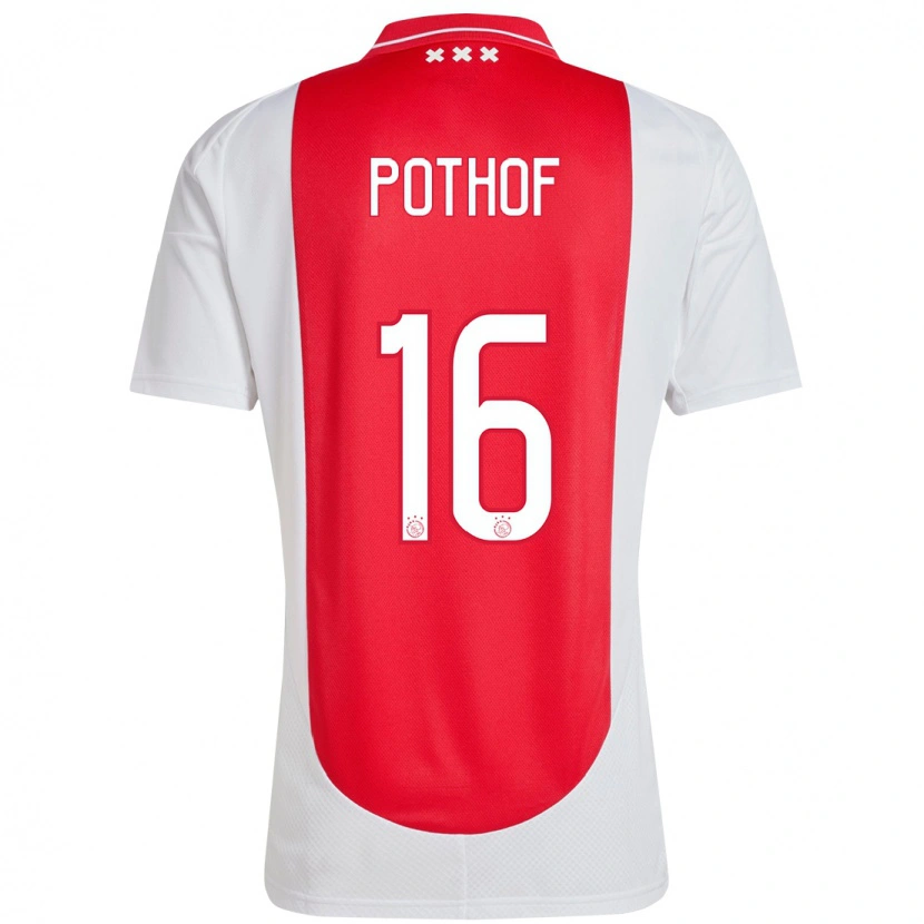 Danxen Donna Maglia Isa Pothof #16 Rosso Bianco Kit Gara Home 2024/25 Maglietta