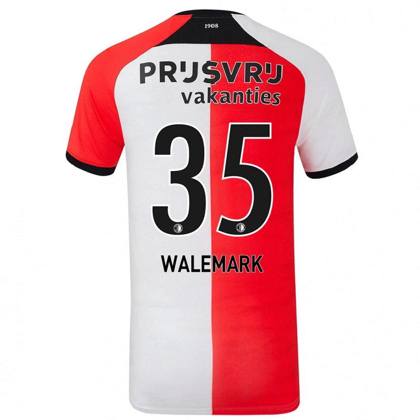 Danxen Donna Maglia Patrik Walemark #35 Rosso Bianco Kit Gara Home 2024/25 Maglietta