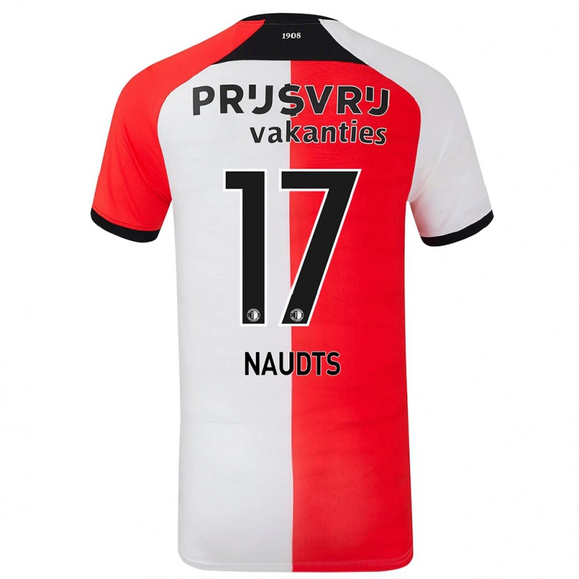 Danxen Donna Maglia Jamir Naudts #17 Rosso Bianco Kit Gara Home 2024/25 Maglietta