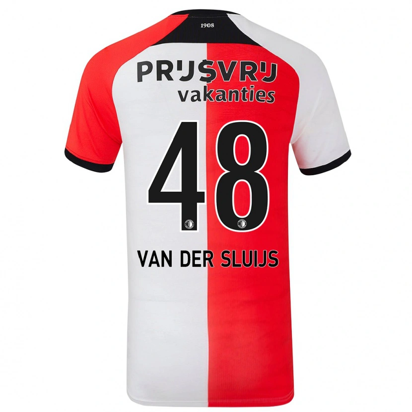 Danxen Donna Maglia Joep Van Der Sluijs #48 Rosso Bianco Kit Gara Home 2024/25 Maglietta