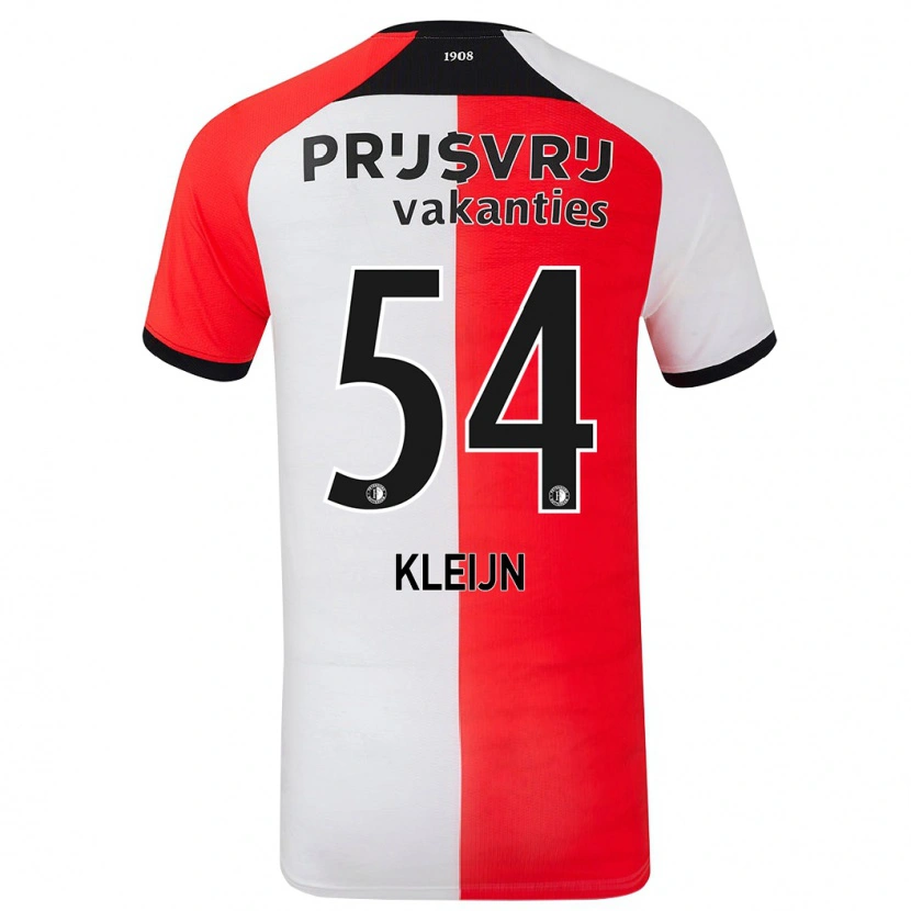 Danxen Donna Maglia Mike Kleijn #54 Rosso Bianco Kit Gara Home 2024/25 Maglietta