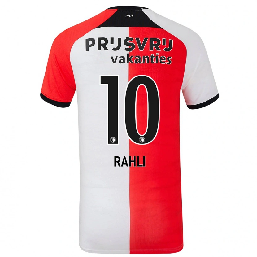 Danxen Donna Maglia Khalid Rahli #10 Rosso Bianco Kit Gara Home 2024/25 Maglietta
